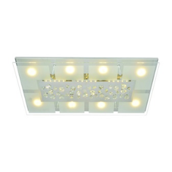 Crystal Rectangular Ceiling Light Chrome LED 1x39W
