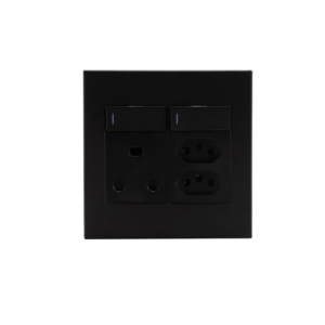 Horizon Modern Single Socket 2xEuro Black