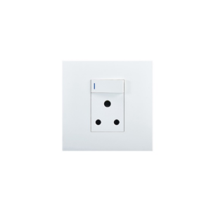 Horizon Modern 16A Single Socket White 4x4